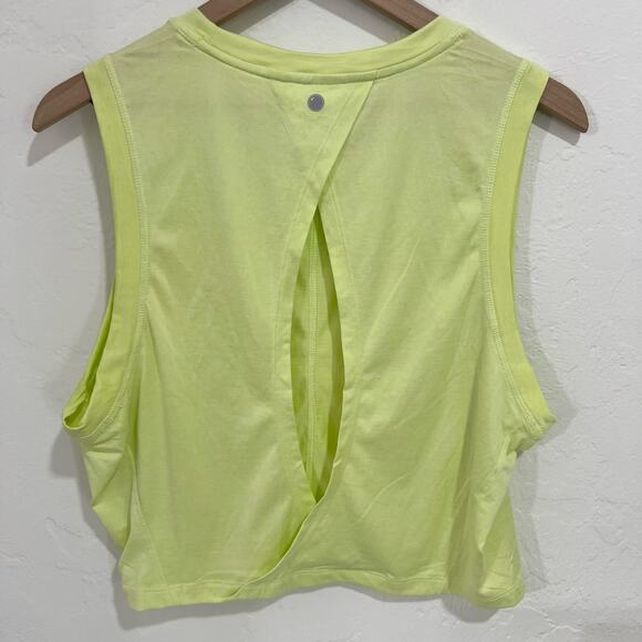 Yogalicious Neon Green Open Back Crop Top Size XL - Picture 4 of 4